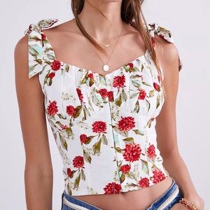 Anthropologie Wildflower Cropped Tank